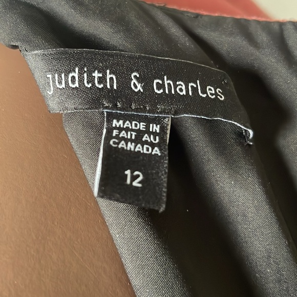 Judith and & Charles Wool Midi Dress Shortsleeves A-Line Shift Peach Red 12 - Picture 7 of 11